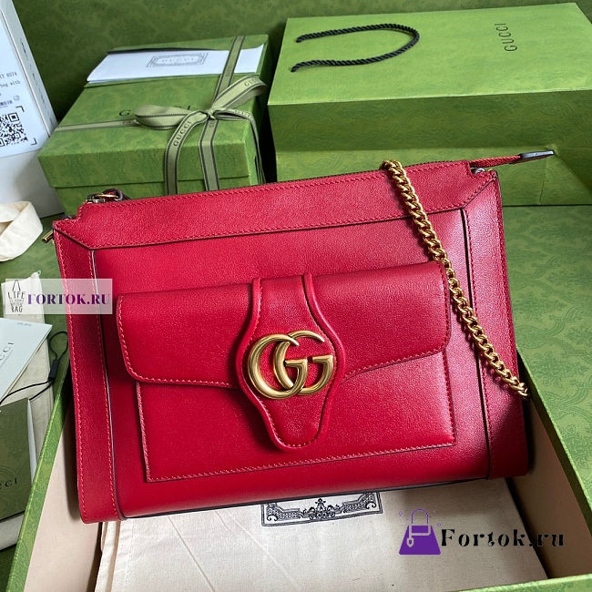Gucci Calfskin Red Tote Bag 27.5x21x7.5cm - 1
