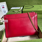 Gucci Calfskin Red Tote Bag 27.5x21x7.5cm - 4