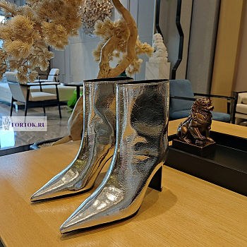 Balenciaga Silver Ankle Boots