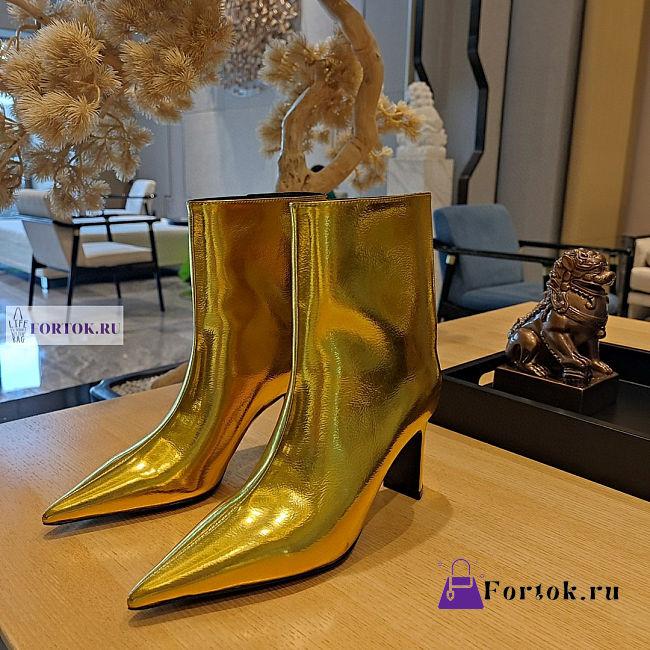 Balenciaga Gold Ankle Boots - 1