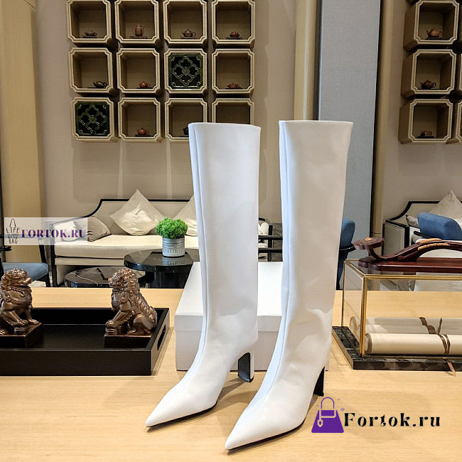 Balenciaga White High Boots - 1
