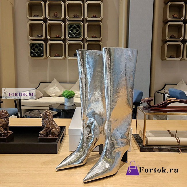 Balenciaga Silver High Boots - 1