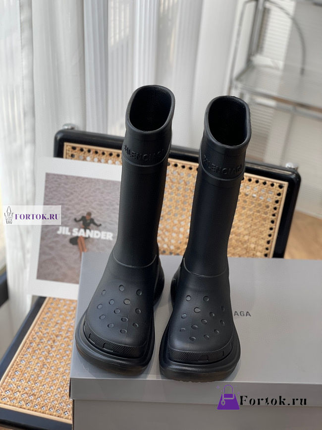 Balenciaga Crocs High Black Boots - 1