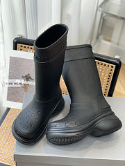 Balenciaga Crocs High Black Boots - 4