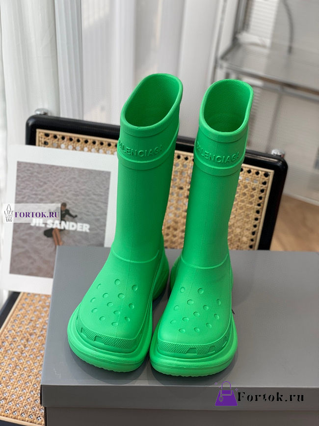 Balenciaga Crocs High Green Boots - 1