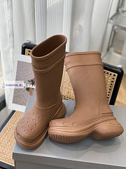 Balenciaga Crocs High Brown Boots - 5