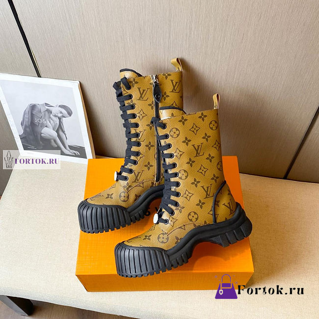 Louis Vuitton Ruby Flat Monogram Canvas Yellow Ankle Boots - 1