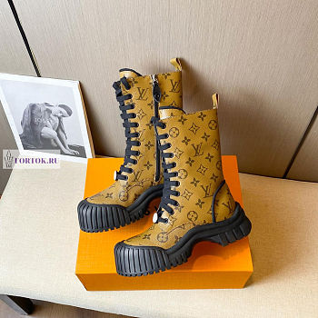 Louis Vuitton Ruby Flat Monogram Canvas Yellow Ankle Boots