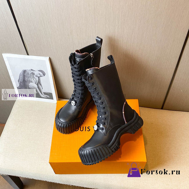 Louis Vuitton Ruby Flat Black Ankle Boots - 1