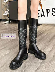 Louis Vuitton Monogram Canvas Black High Boots - 6