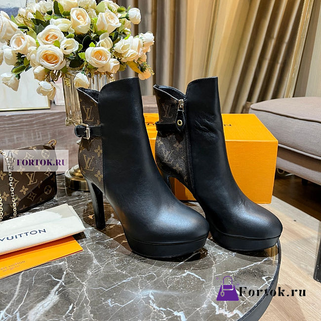 Louis Vuitton Monogram Canvas Leather Ankle Boots - 1