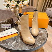 Louis Vuitton Brown Leather Brown Denim Ankle Boots - 6