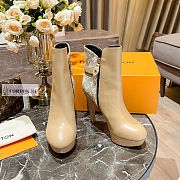 Louis Vuitton Brown Leather Brown Denim Ankle Boots - 4