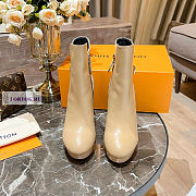 Louis Vuitton Brown Leather Brown Denim Ankle Boots - 3