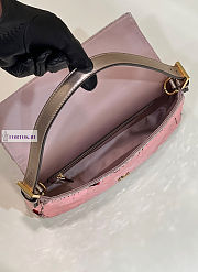 Fendi Baguette Pink Leather and Sequinned Bag 27x5x14cm - 2