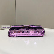 Fendi Baguette Purple Leather and Sequinned Bag 27x5x14cm - 2