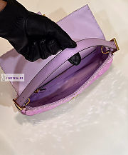 Fendi Baguette Purple Leather and Sequinned Bag 27x5x14cm - 3