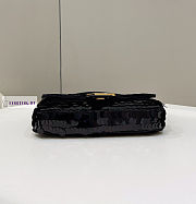 Fendi Baguette Black Leather and Sequinned Bag 27x5x14cm - 2