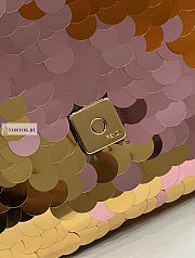 Fendi Baguette Copper-Coloured Leather and Sequinned Bag 27x5x14cm - 4