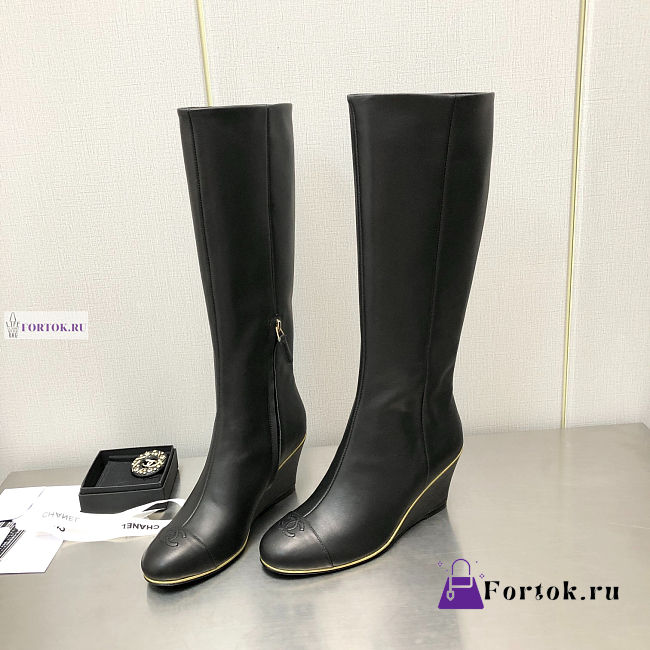 Dior Black Leather High Boots - 1