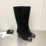 Dior Black Suede High Boots - 4