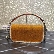 Valentino Locò Embroidered Small Yellow Shoulder Bag 20x11x5cm - 4