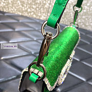 Valentino Locò Embroidered Small Green Shoulder Bag 20x11x5cm - 6