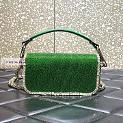 Valentino Locò Embroidered Small Green Shoulder Bag 20x11x5cm - 4