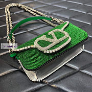 Valentino Locò Embroidered Small Green Shoulder Bag 20x11x5cm - 3