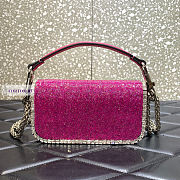 Valentino Locò Embroidered Small Pink Shoulder Bag 20x11x5cm - 5