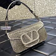 Valentino Locò Embroidered Small Silver Shoulder Bag 20x11x5cm - 2