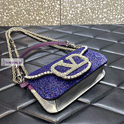 Valentino Locò Embroidered Small Purple Shoulder Bag 20x11x5cm - 6