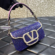 Valentino Locò Embroidered Small Purple Shoulder Bag 20x11x5cm - 4