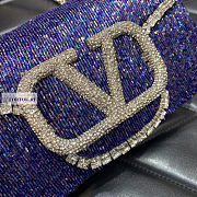 Valentino Locò Embroidered Small Purple Shoulder Bag 20x11x5cm - 2