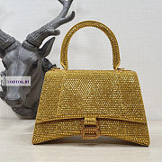 Balenciaga Hourglass S Rhinestone Yellow Bag 23cm - 1