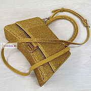 Balenciaga Hourglass S Rhinestone Yellow Bag 23cm - 5