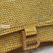 Balenciaga Hourglass S Rhinestone Yellow Bag 23cm - 6