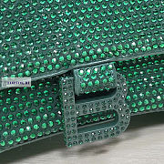 Balenciaga Hourglass S Rhinestone Green Bag 23cm - 6