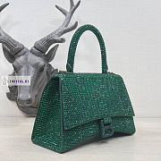 Balenciaga Hourglass S Rhinestone Green Bag 23cm - 3