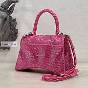Balenciaga Hourglass S Rhinestone Pink Bag 23cm - 3