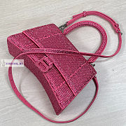 Balenciaga Hourglass S Rhinestone Pink Bag 23cm - 2