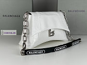 Balenciaga Downtown Small White Leather Shoulder Bag 29x10x18cm - 5