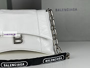 Balenciaga Downtown Small White Leather Shoulder Bag 29x10x18cm - 4