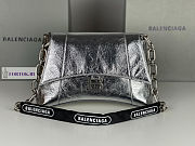 Balenciaga Downtown Small Silver Leather Shoulder Bag 29x10x18cm - 1