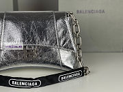 Balenciaga Downtown Small Silver Leather Shoulder Bag 29x10x18cm - 2