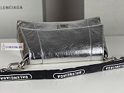 Balenciaga Downtown Small Silver Leather Shoulder Bag 29x10x18cm - 6