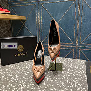 Versace Medusa Calfskin Beige Pumps - 6