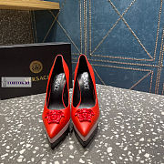 Versace Medusa Calfskin Red and Pink Pumps - 1