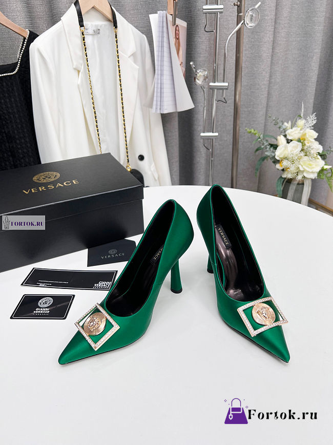 Versace Dark Green Dress Pump - 1