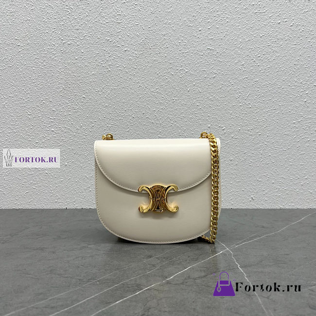 Celine Teen Besace Triomphe White Bag 18.5x6x15.5cm - 1